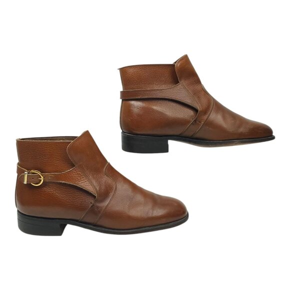 French Shriner Ankle Boot Mens 8.5 E Vintage Dress Monk Strap Buckle Leather - Picture 2 of 16